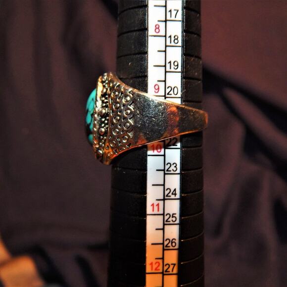 Size 9.5 Faux Turquoise Rings - Picture 4 of 4